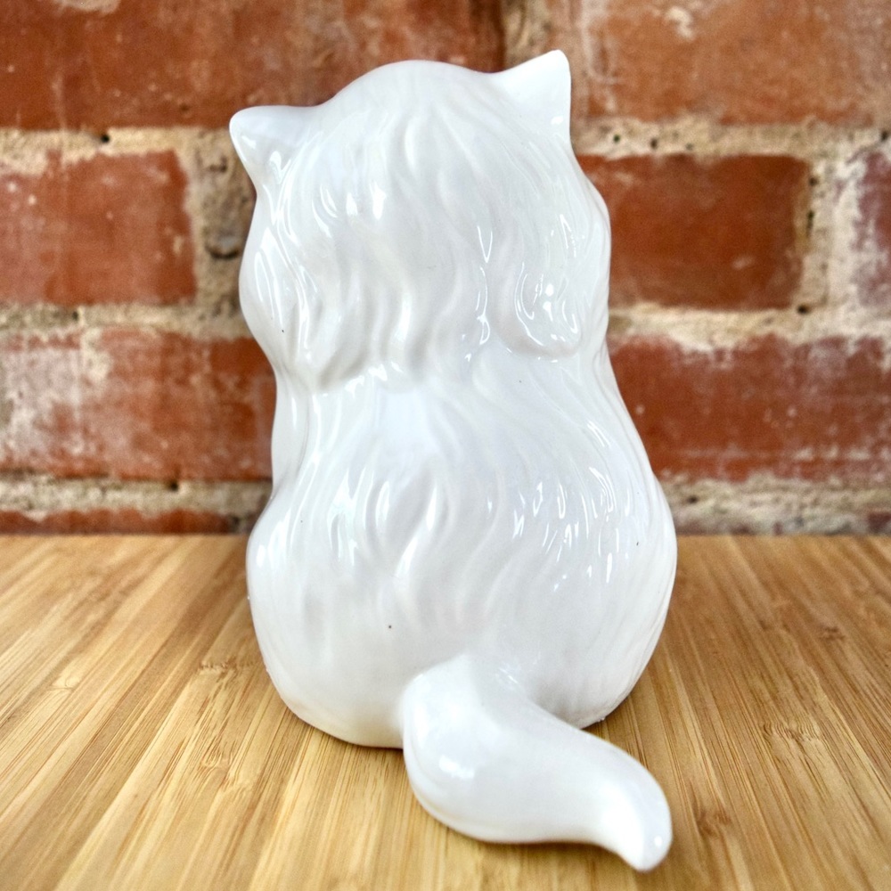 Hand Painted Pretty Ceramic Kitty Figurine Vintage Cat Art Collectible Cute - Picture 8 of 13